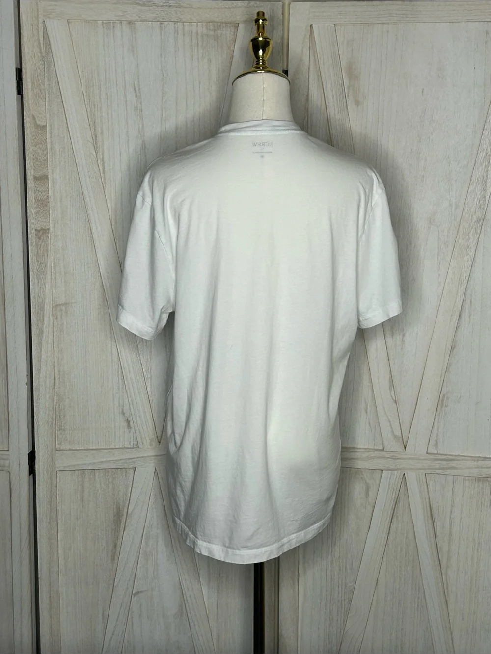 J. Crew Preppy Fall White Crewneck Tee Pickup Truck with Pumpkins Autumn Sz M